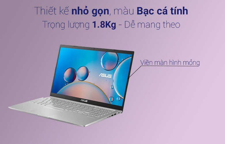 Laptop Asus Vivobook D515DA-EJ1364W (Bạc) | Thiết kế nhỏ gọn cá tính