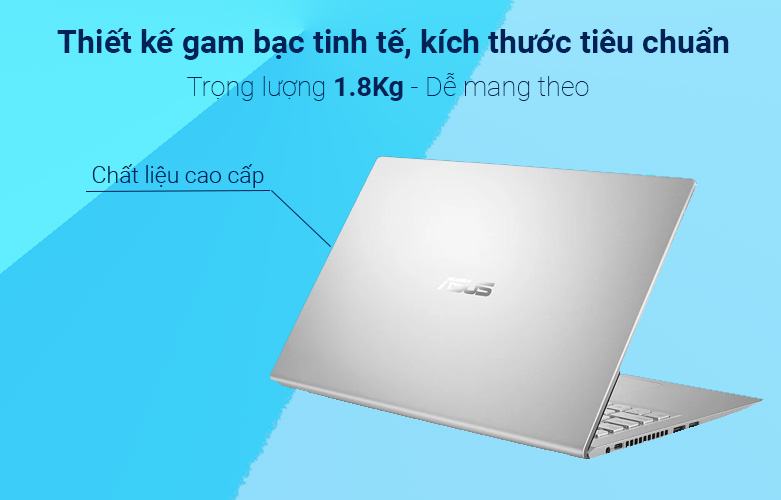 Laptop Asus Vivobook X515EP-EJ449W | Thiết kế gam bạc tinh tế