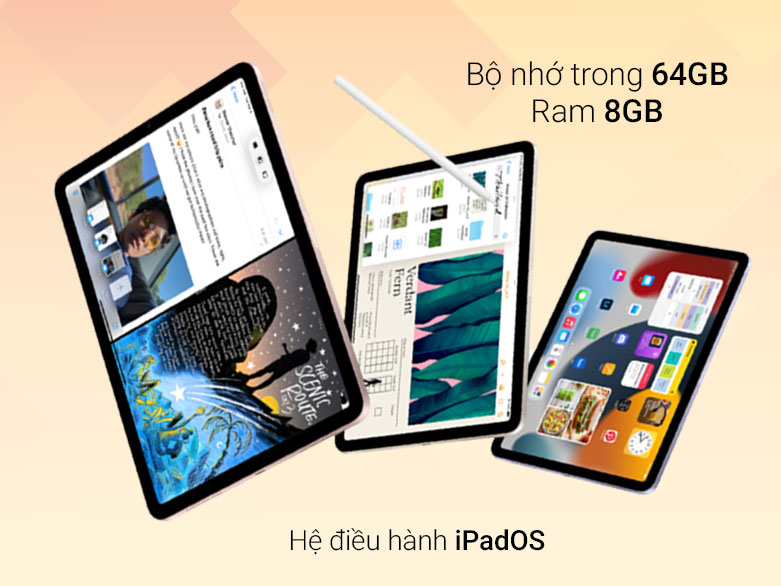 iPad Air 5 (2022) 10.9 inch Wifi 64GB (MM9C3ZA/A) (Space Grey) | Đa nhiệm mượt mà