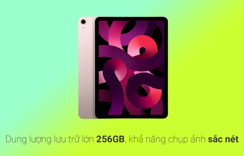 iPad Air 5 (2021) 10.9 inch Wifi 256GB (MM9M3ZA/A) (Pink) | Dung lượng lưu trữ lớn
