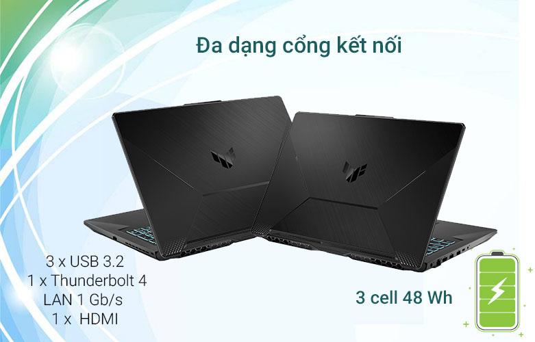 Laptop ASUS TUF Gaming FX706HC-HX105W 90NR0734-M007U0 | Đa dạng cổng kết nối