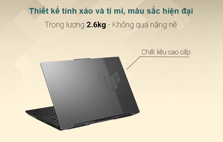 Laptop ASUS TUF Gaming A17 FA707RC-HX130W | Thiết kế tinh xảo tỉ mỉ