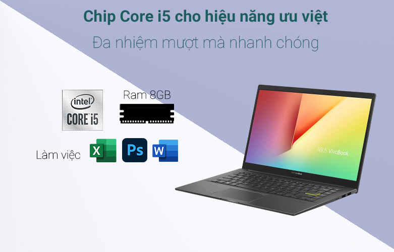 Laptop ASUS A415EA (EB1474W) | Đa nhiệm mượt mà nhanh chóng