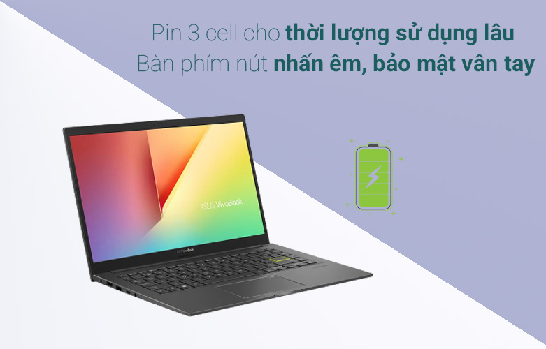 Laptop ASUS A415EA (EB1474W) | Bàn phím êm ái pin sử dụng lâu