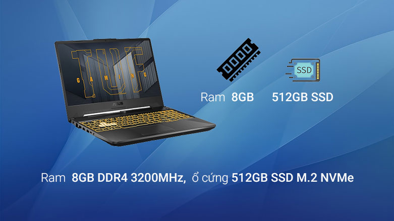 Laptop ASUS TUF Gaming FX506HC-HN144W 90NR0724-M00FJ0 | Đa nhiệm mượt mà