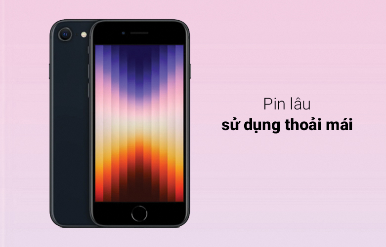 Điện thoại di động iPhone SE 2022 64GB Midnight | Thoải mái sử dụng pin