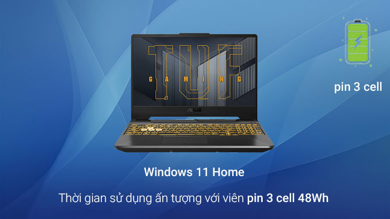 Laptop ASUS TUF Gaming FX506HC-HN144W 90NR0724-M00FJ0 | Pin sử dụng ổn định