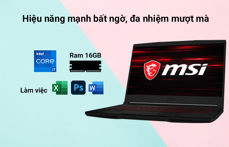 Laptop MSI GF63 Thin 11SC 662 VN | Hiệu năng bất ngờ