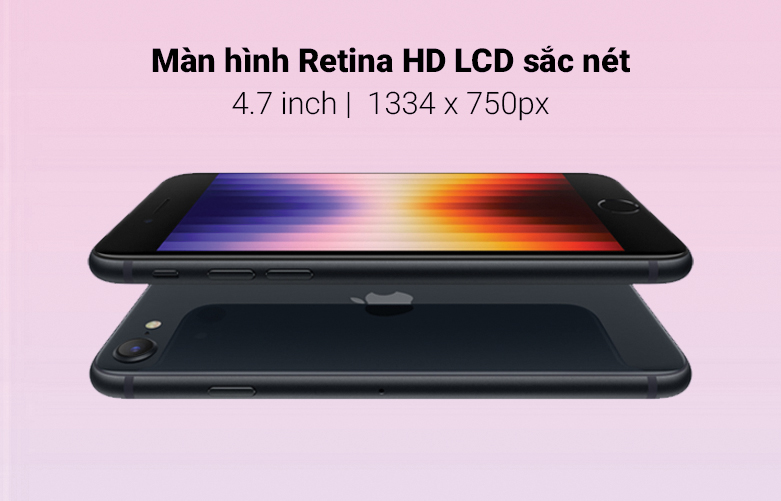 Điện thoại di động iPhone SE 2022 64GB Midnight | Màn hình retina sắc nét