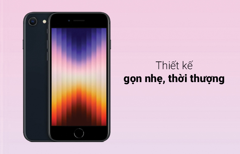 Điện thoại di động iPhone SE 2022 64GB Midnight | Thiết kế gọn nhẹ thời thượng