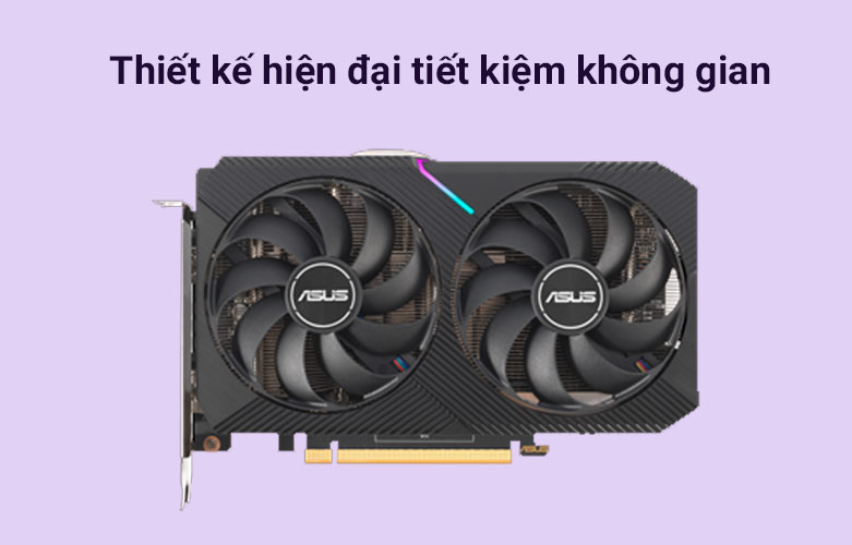 Card màn hình ASUS Dual Radeon RX 6500 XT OC Edition 4GB GDDR6 | Thiết kế hiện đại tiết kiệm không gian