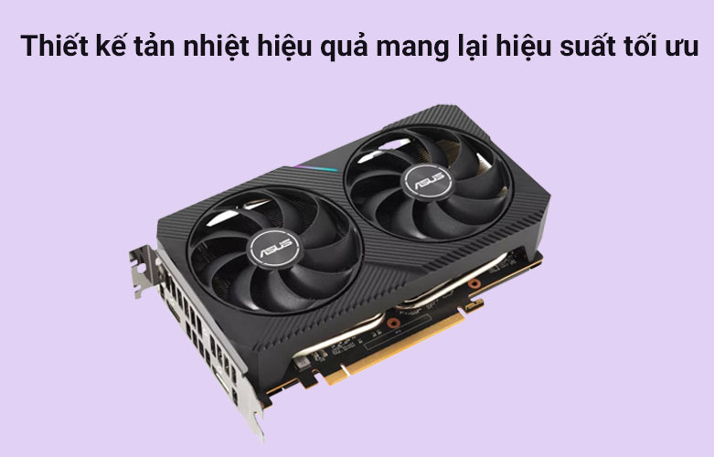 Card màn hình ASUS Dual Radeon RX 6500 XT OC Edition 4GB GDDR6 | Tản nhiệt hiệu quả tối ưu