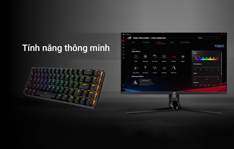 Bàn phím cơ không dây ASUS ROG Falchion | Tính năng thông minh