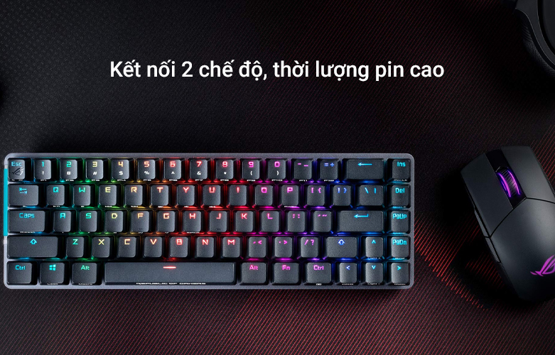 Bàn phím cơ không dây ASUS ROG Falchion | Thời lượng pin cao