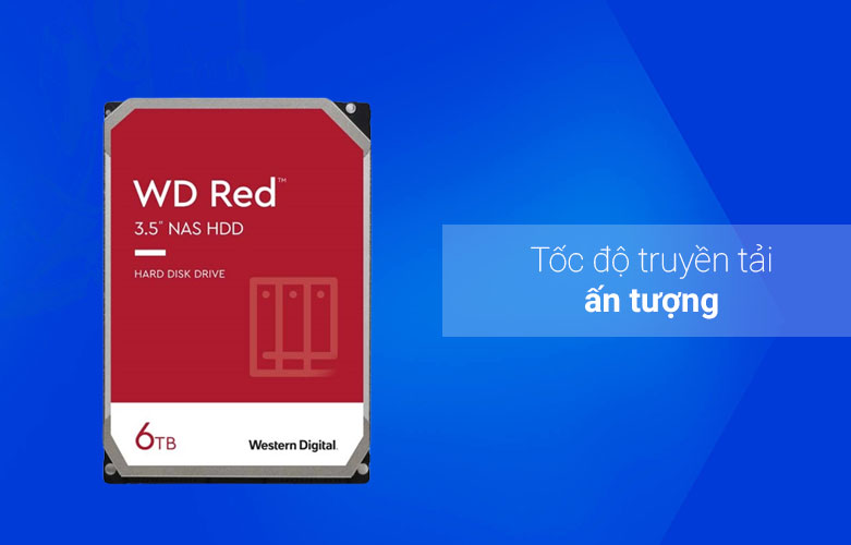 Ổ cứng HDD WD Red Plus 6TB 3.5 inch SATA III 128MB Cache 5400RPM (WD60EFZX) | Tốc độ truyền tải ấn tượng