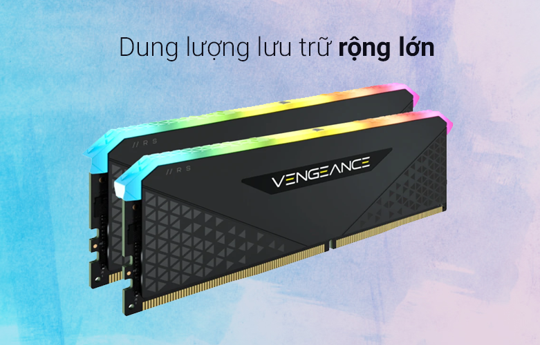 RAM desktop CORSAIR Vengeance RGB RS DDR4 3200MHz (CMG32GX4M2E3200C16) | Dung lượng lưu trữ lớn