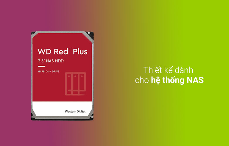 Ổ cứng HDD WD Red Plus 12TB 3.5 inch SATA III 256MB Cache 7200RPM (WD120EFBX) | Thiết kế dành cho hệ thống nas