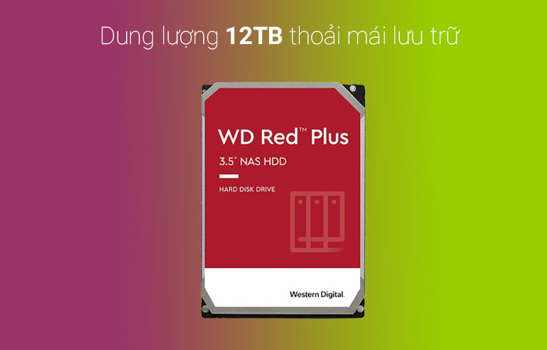 Ổ cứng HDD WD Red Plus 12TB 3.5 inch SATA III 256MB Cache 7200RPM (WD120EFBX) | Thoải mái lưu trữ
