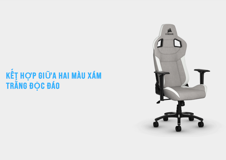 Ghế Corsair T3 RUSH White/Grey