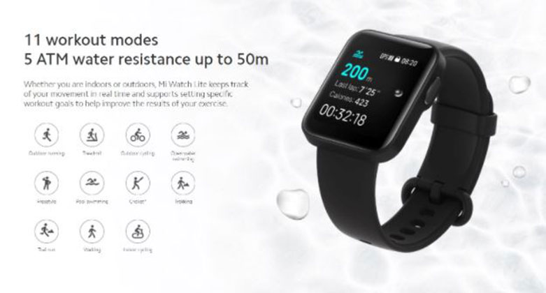 Đồng hồ thông minh Xiaomi Mi Watch Lite BHR4357GL (Black) | Hỗ trợ tính năng tiện ích