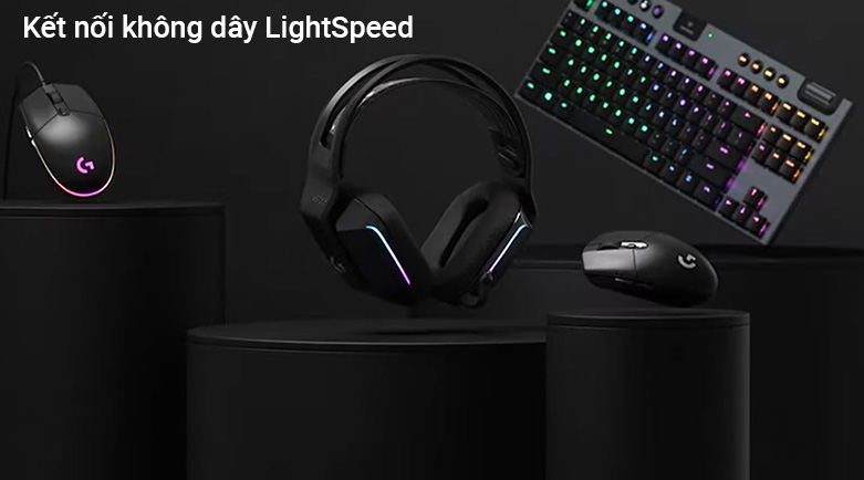 Tai nghe gaming Logitech G733 Lightspeed RGB (Đen) | Kết nối không dây