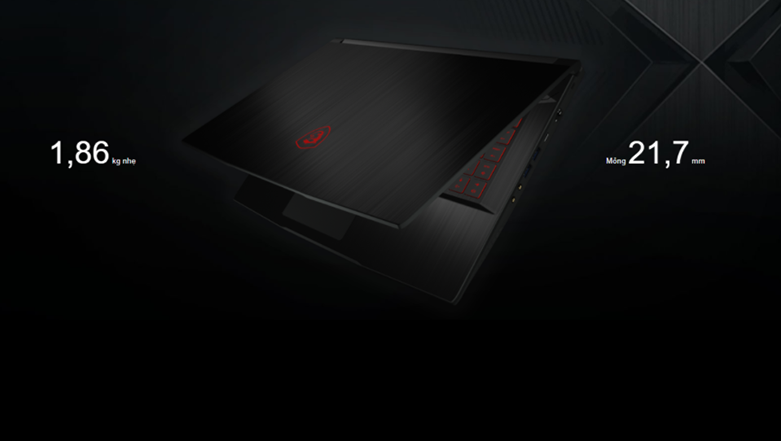 Laptop MSI Thin GF63 10SCXR-1218VN | Thiết kế đơn giản