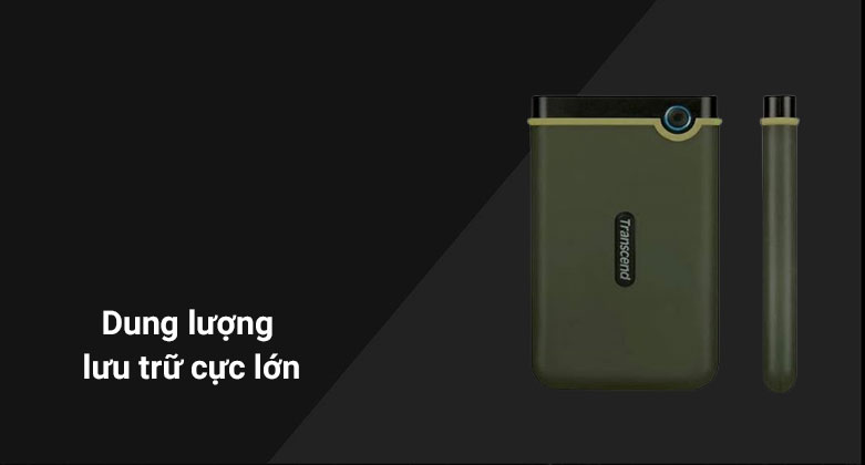 Ổ cứng di động HDD Transcend StoreJet 25M3G 2TB | Dung lượng lưu trữ lớn