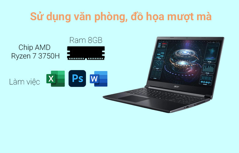 Laptop Acer Aspire 7 A715-41G-R150 | Sử dụng đồ họa mượt mà