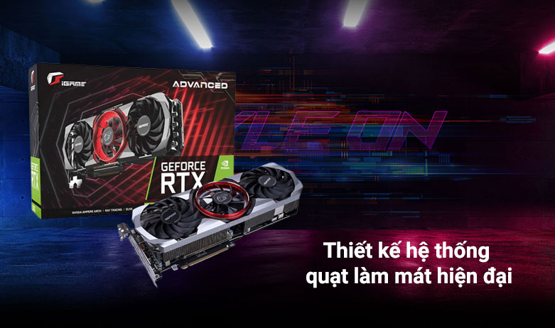 Card màn hình Colorful iGame Gefore RTX 3090 Advanced OC 24G | Hệ thống quạt làm mát hiện đại