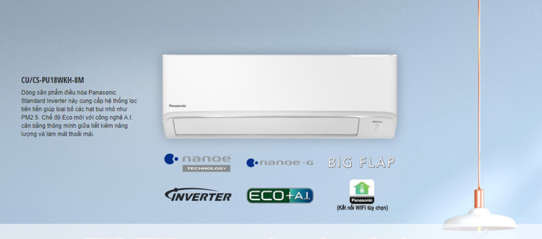 điều hòa PANASONIC CU/CS-PU18WKH-8M Inverter 2 HP | Ứng dụng thông minh