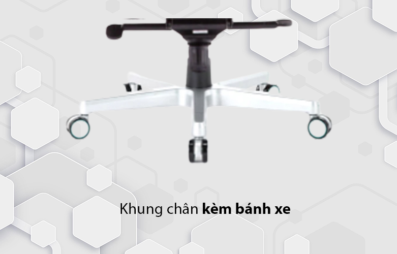 Ghế E-dra Hunter EGC 206 Đen | Khung chân kèm bánh xe