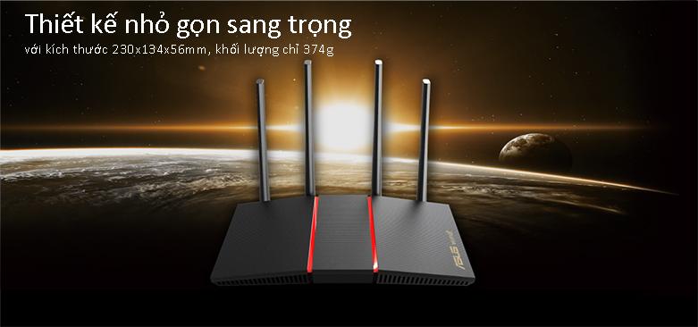 Thiết bị Router Asus RT-AX55 | Thiết kế nhỏ gọn sang trọng