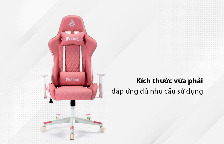 Ghế gaming Warrior - Raider Series - WGC206 (Hồng) | Kích thước vừa phải