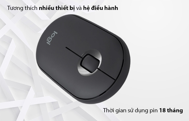 Chuột không dây Logitech Pebble M350 (Đen) | Tương thích nhiều thiết bị và hệ điều hành