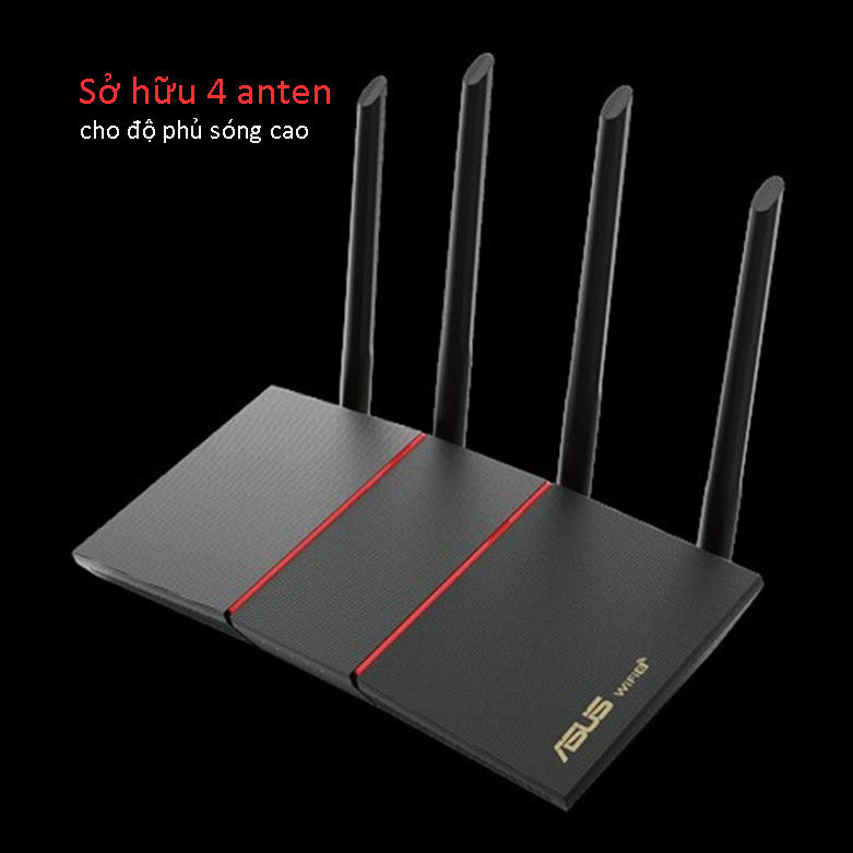 Thiết bị Router Asus RT-AX55 | Sở hữu 4 anten