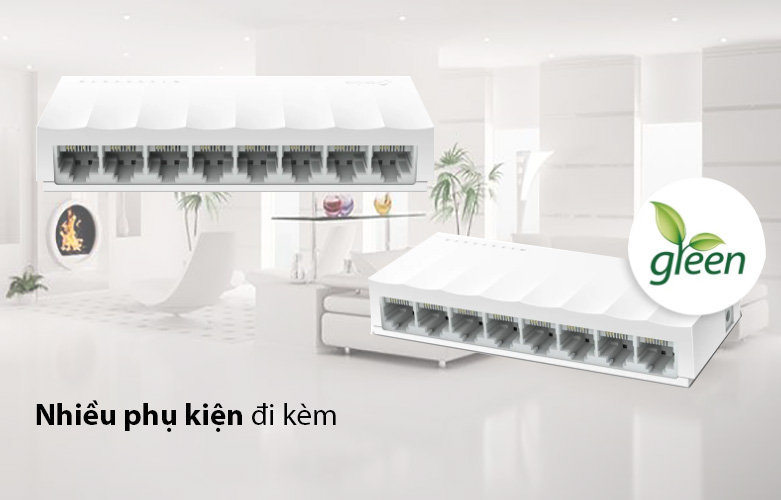 Thiết bị Switch TP-Link LS1008 | Nhiều phụ kiện đi kèm