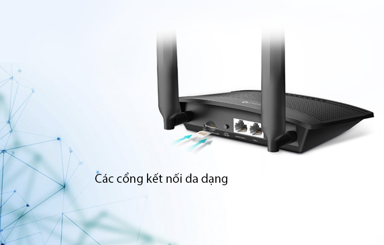 Router Wifi TPLink MR100 | Các cổng kết nối đa dạng