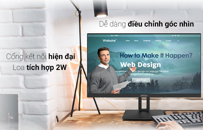 Màn hình LCD Msi Pro MP271QP | Dễ dàng điều chỉnh góc nhìn