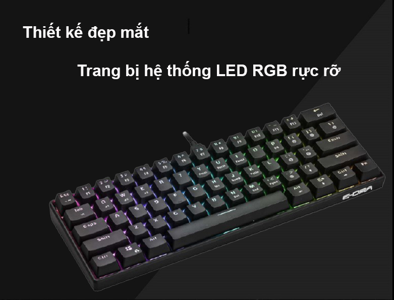 Bàn phím cơ không dây E-dra EK361W | Thiết kế đẹp mắt
