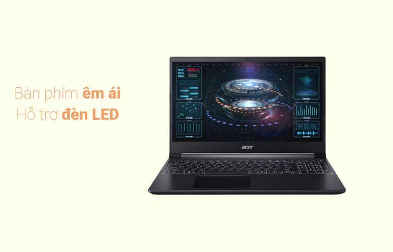 Máy tính xách tay/ Laptop Acer Aspire 7 A715-75G-58U4 (NH.Q97SV.004) (i5-10300H) (Đen) | Bàn phím êm ái 