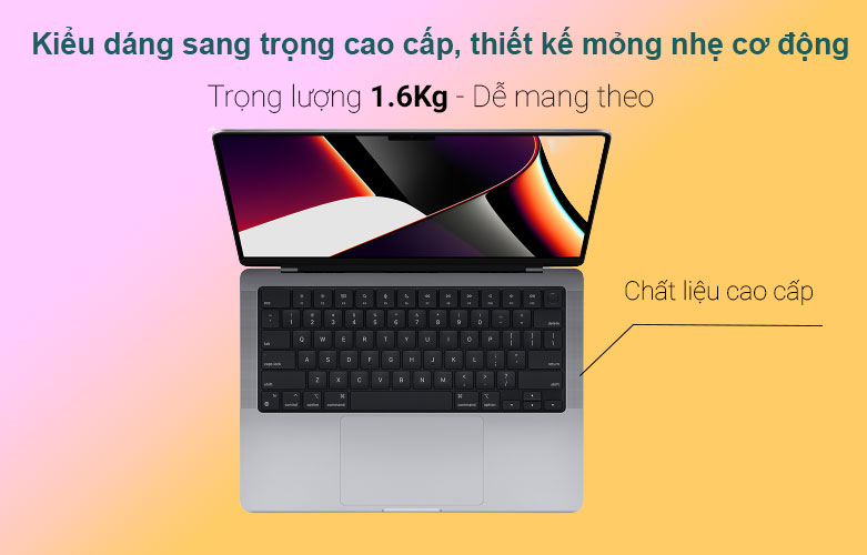 Laptop MacBook Pro 14 inch Z15H000VP | Kiểu dáng sang trọng cao cấp