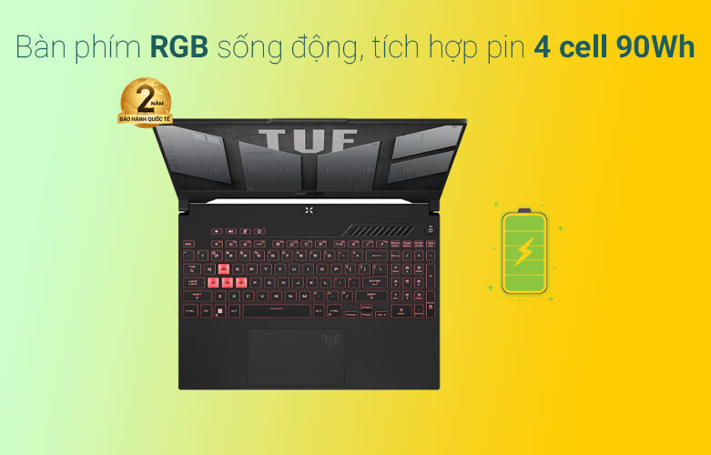 Laptop Asus TUF Gaming FA507RM-HN018W | Bàn phím sống động