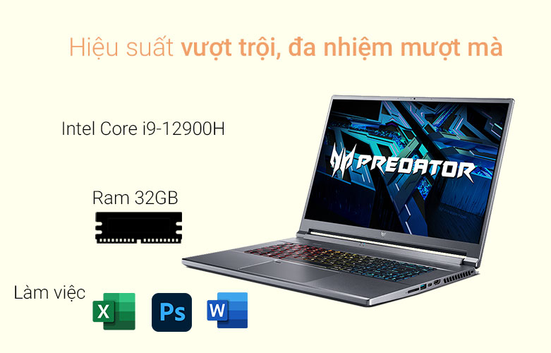 Máy tính xách tay Acer Predator Triton 500Hiệu suất vượt trội đa nhiệm mượt mà