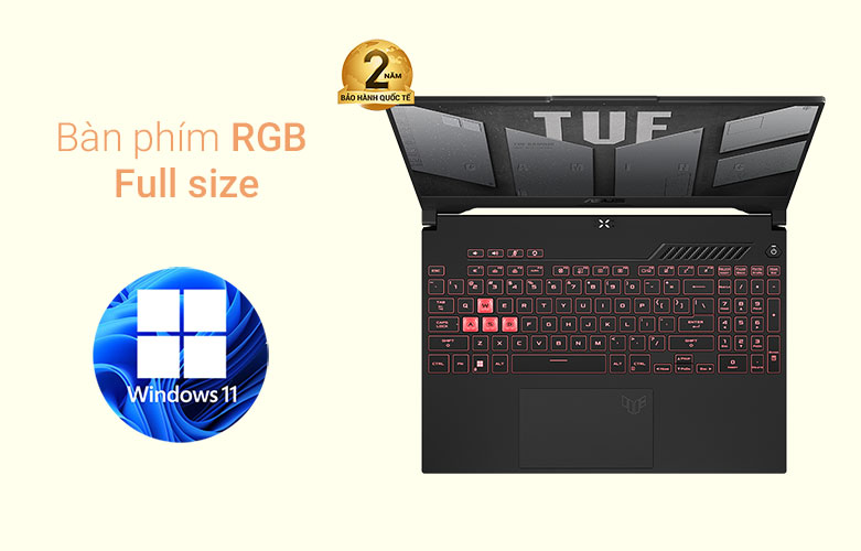 Laptop ASUS TUF Gaming FA507RR-HN835W | Bàn phím full size