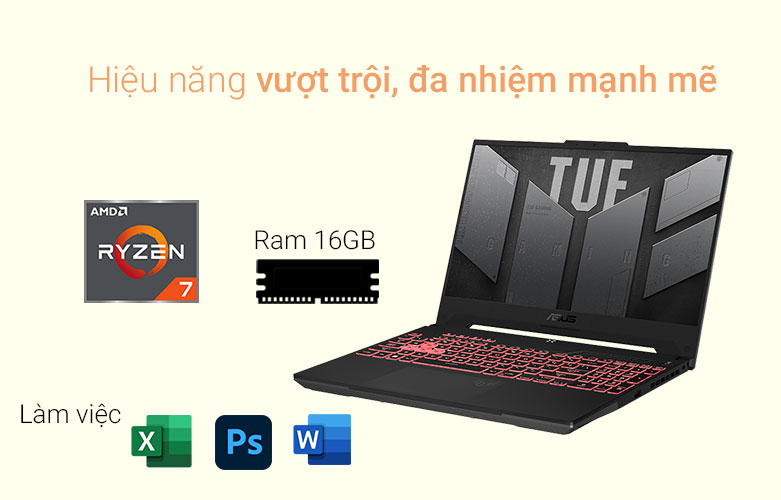 Laptop ASUS TUF Gaming FA507RR-HN835W Hiệu năng vượt trội