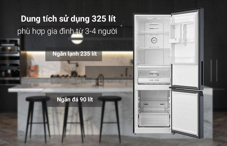 Toshiba Inverter 325 lít GR-RB410WE-PMV(37)-SG - Dung tích siêu lớn