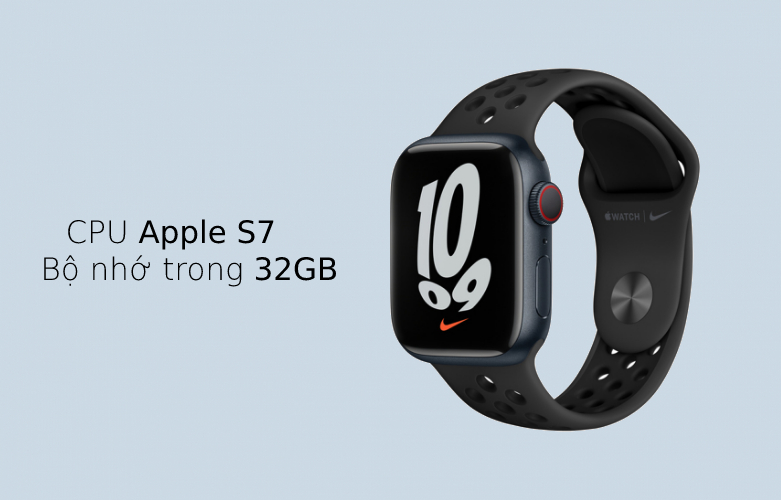 Apple Watch Nike Series 7 GPS + Cellular, 41mm Midnight | Thời gian sử dụng lên đến 18 giờ