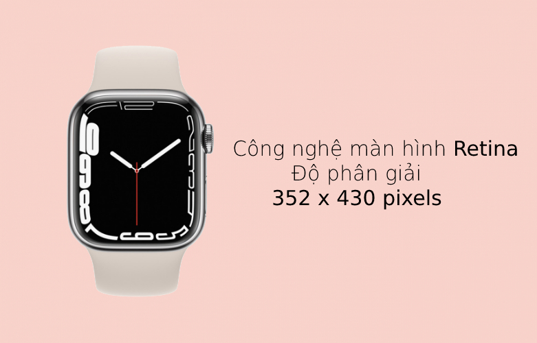 Apple Watch Series 7 GPS + Cellular, 41mm Silver | Độ phân giải cao