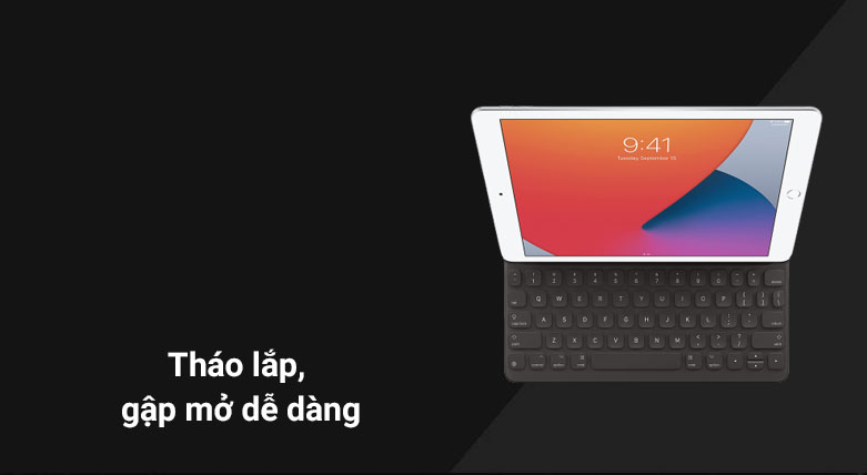 Bàn phím Smart Keyboard iPad 10.2 (MX3L2ZA/A)|Tháo lặp gập mở dễ dàng| Tháo lắp gập mở dễ dàng