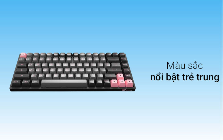 Bàn phím cơ Akko 3084 V2 ASA Black Pink (Akko CS Switch Rose Red) | màu sắc nổi bật trẻ trung